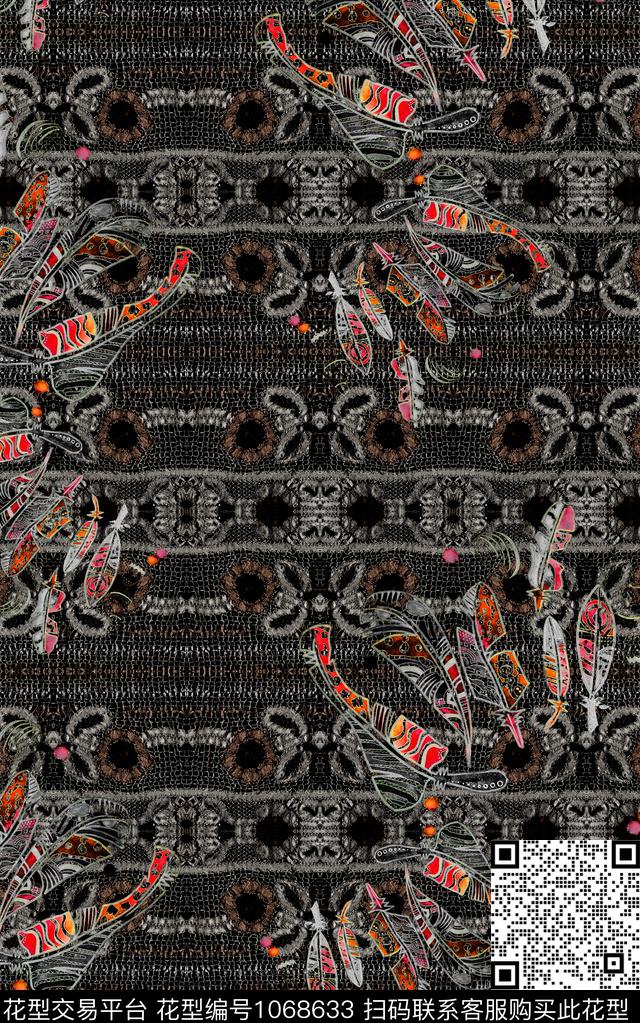 条纹小碎花线条数码印花华亿平台下载（图片编号: 1068633） - 瓦栏（Walan）