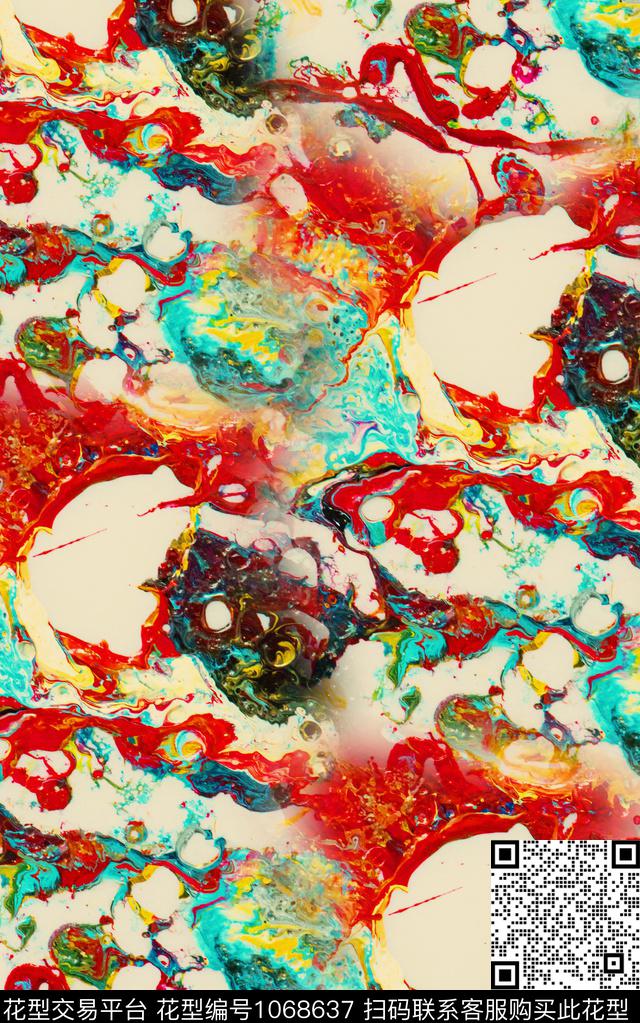 条纹笔触几何数码印花华亿平台下载（图片编号: 1068637） - 瓦栏（Walan）