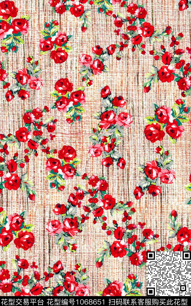 小碎花肌理花卉数码印花华亿平台下载（图片编号: 1068651） - 瓦栏（Walan）