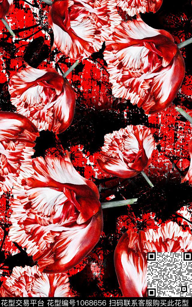 小碎花抽象花卉数码印花华亿平台下载（图片编号: 1068656） - 瓦栏（Walan）