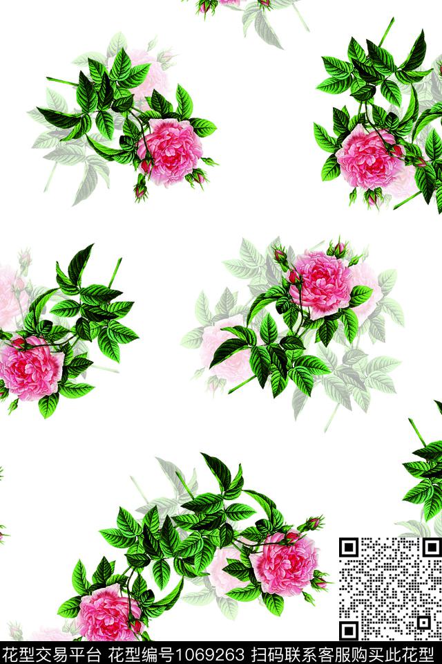 数码华亿平台小碎花月季花数码印花华亿平台下载（图片编号: 1069263） - 瓦栏（Walan）
