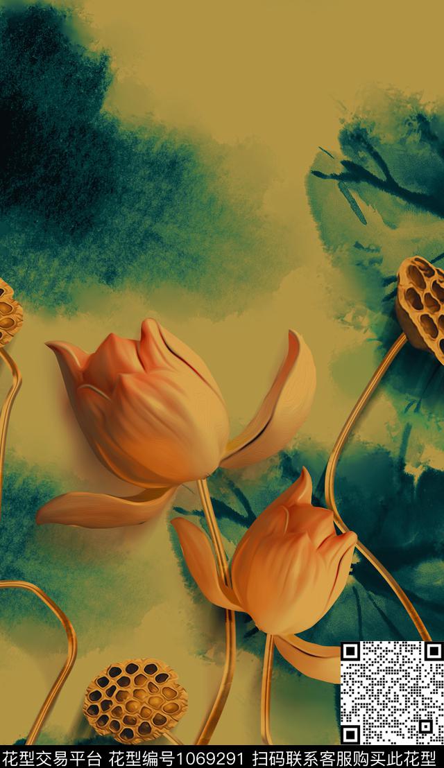 数码华亿平台定位花油画华亿平台数码印花华亿平台下载（图片编号: 1069291） - 瓦栏（Walan）