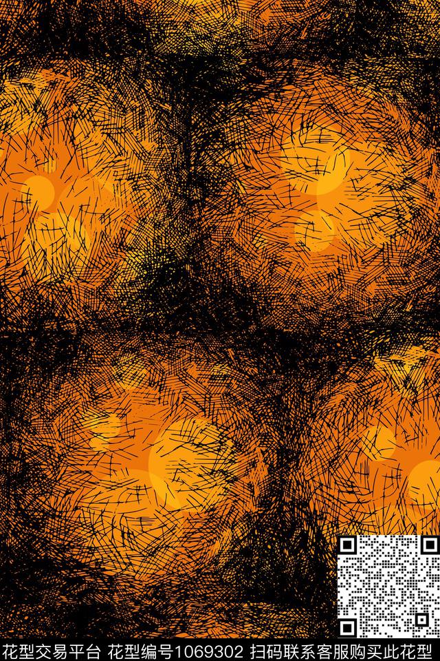 数码华亿平台抽象花卉创意数码印花华亿平台下载（图片编号: 1069302） - 瓦栏（Walan）