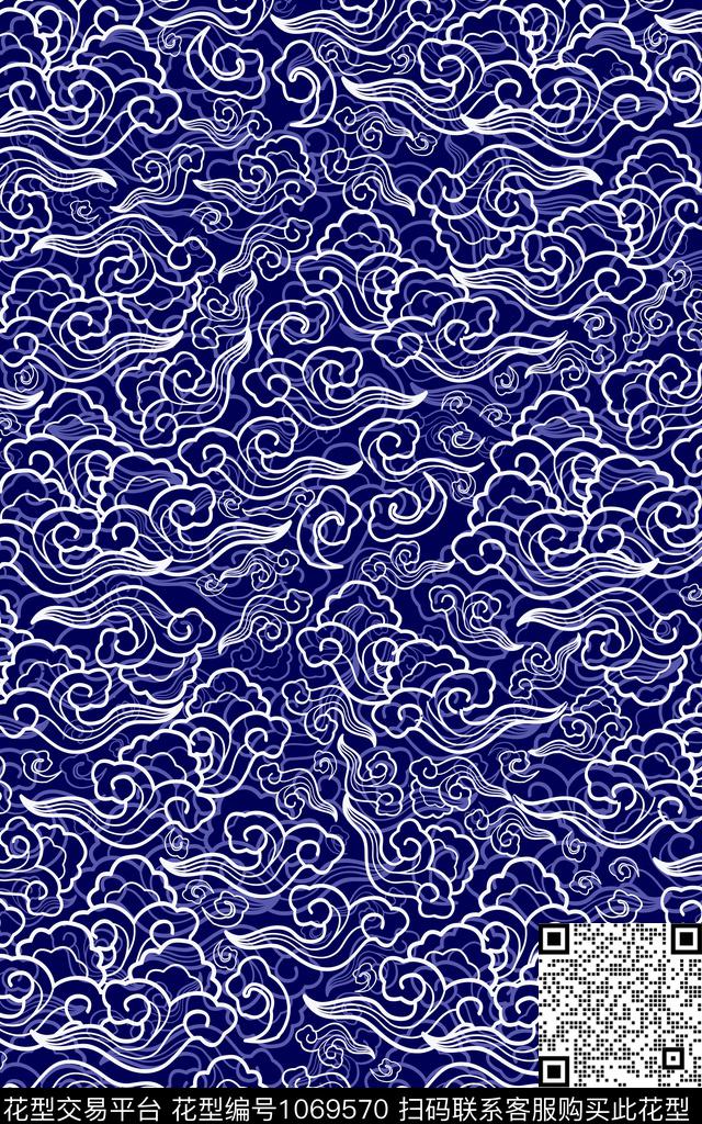 抽象花卉民族风手绘花卉传统印花华亿平台下载（图片编号: 1069570） - 瓦栏（Walan）