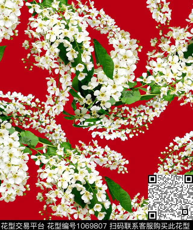 数码华亿平台花卉大牌风数码印花华亿平台下载（图片编号: 1069807） - 瓦栏（Walan）