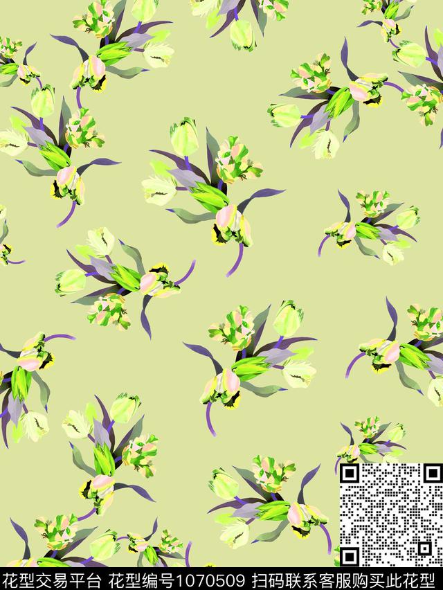 小碎花女装花卉数码印花华亿平台下载（图片编号: 1070509） - 瓦栏（Walan）