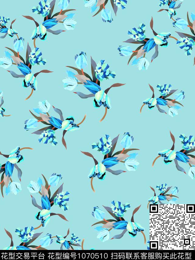 小碎花女装花卉数码印花华亿平台下载（图片编号: 1070510） - 瓦栏（Walan）