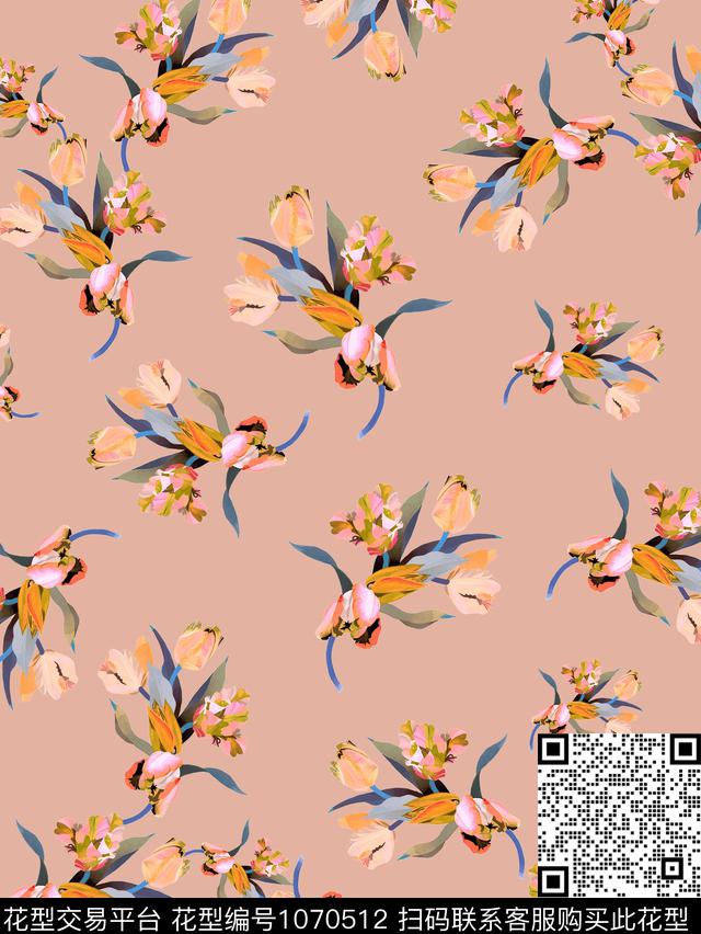 小碎花女装花卉数码印花华亿平台下载（图片编号: 1070512） - 瓦栏（Walan）