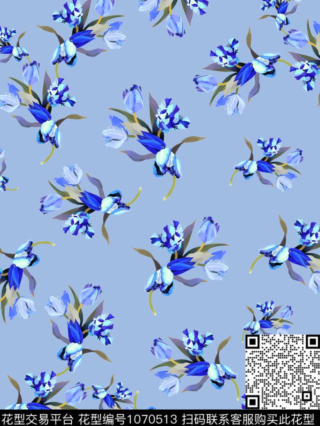 小碎花女装花卉数码印花华亿平台下载（图片编号: 1070513） - 瓦栏（Walan）