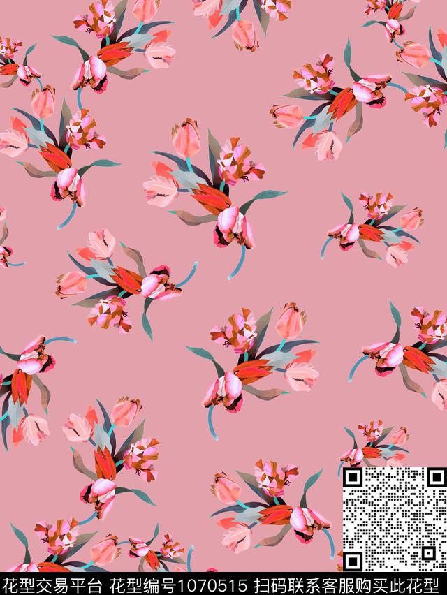 小碎花女装花卉数码印花华亿平台下载（图片编号: 1070515） - 瓦栏（Walan）