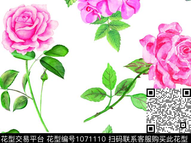 数码华亿平台花瓣春夏华亿平台数码印花华亿平台下载（图片编号: 1071110） - 瓦栏（Walan）