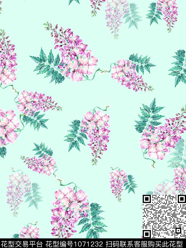 小碎花女装紫藤萝数码印花华亿平台下载（图片编号: 1071232） - 瓦栏（Walan）