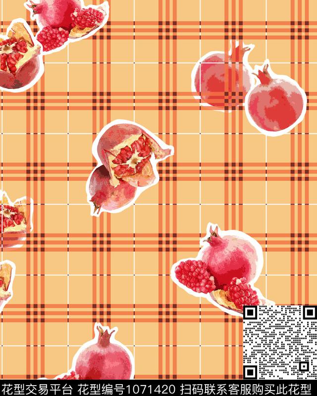 休闲石榴女装数码印花华亿平台下载（图片编号: 1071420） - 瓦栏（Walan）