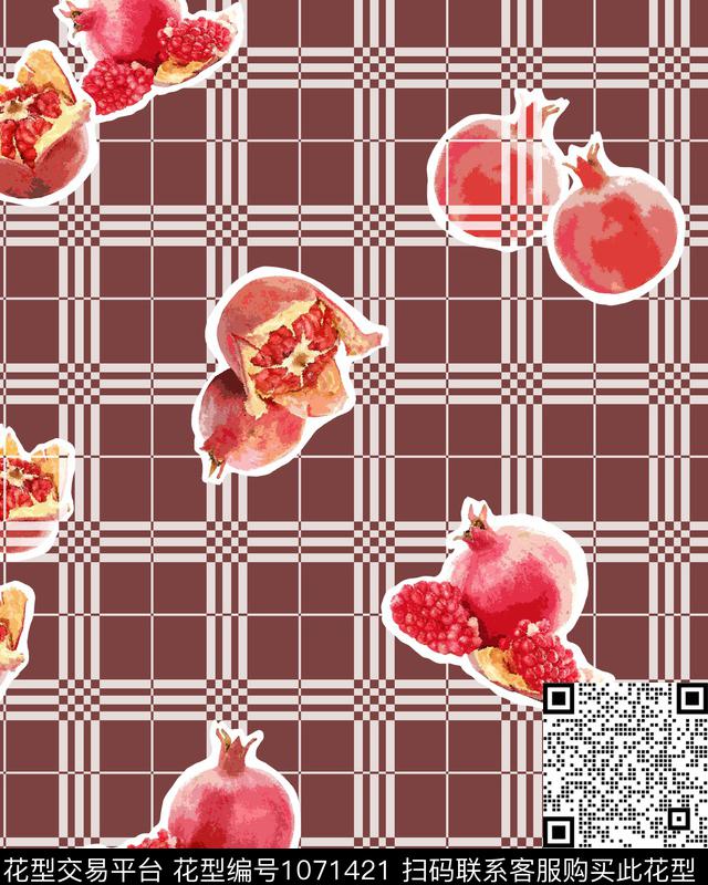 休闲石榴女装数码印花华亿平台下载（图片编号: 1071421） - 瓦栏（Walan）