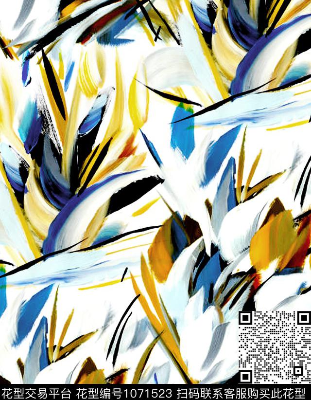 数码华亿平台大牌风抽象数码印花华亿平台下载（图片编号: 1071523） - 瓦栏（Walan）