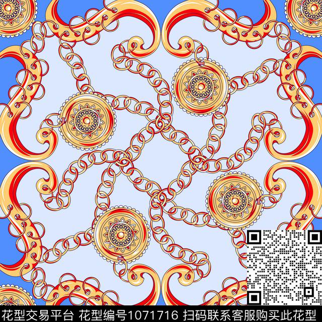 潮牌大牌风几何花卉传统印花华亿平台下载（图片编号: 1071716） - 瓦栏（Walan）