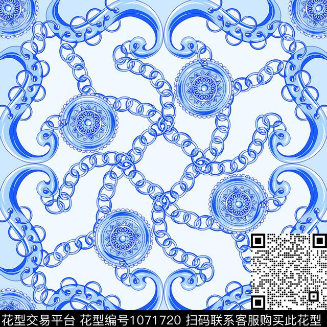 潮牌大牌风几何花卉传统印花华亿平台下载（图片编号: 1071720） - 瓦栏（Walan）