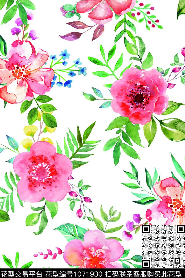 数码华亿平台花瓣手绘花卉数码印花华亿平台下载（图片编号: 1071930） - 瓦栏（Walan）