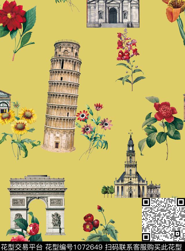 手绘花卉花卉复古数码印花华亿平台下载（图片编号: 1072649） - 瓦栏（Walan）