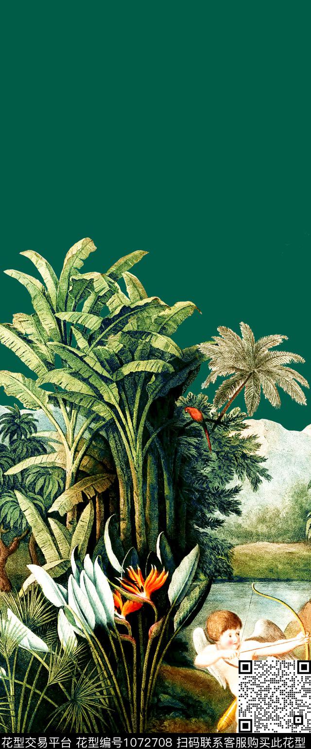 数码华亿平台大牌风热带华亿平台数码印花华亿平台下载（图片编号: 1072708） - 瓦栏（Walan）