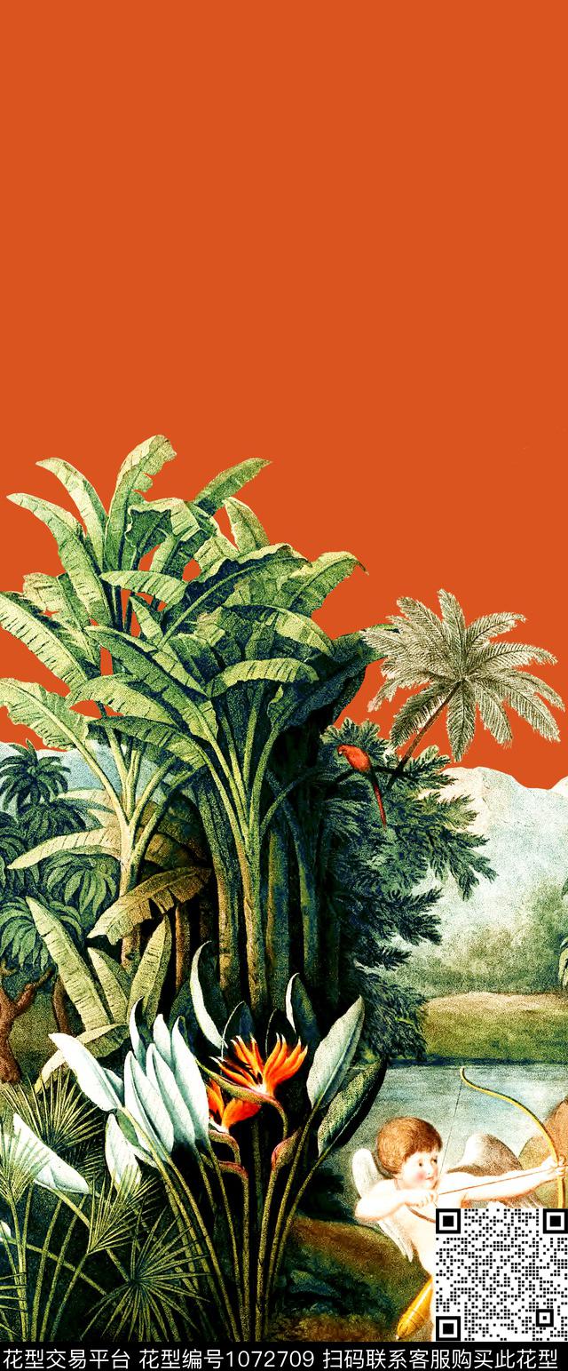 数码华亿平台大牌风热带华亿平台数码印花华亿平台下载（图片编号: 1072709） - 瓦栏（Walan）