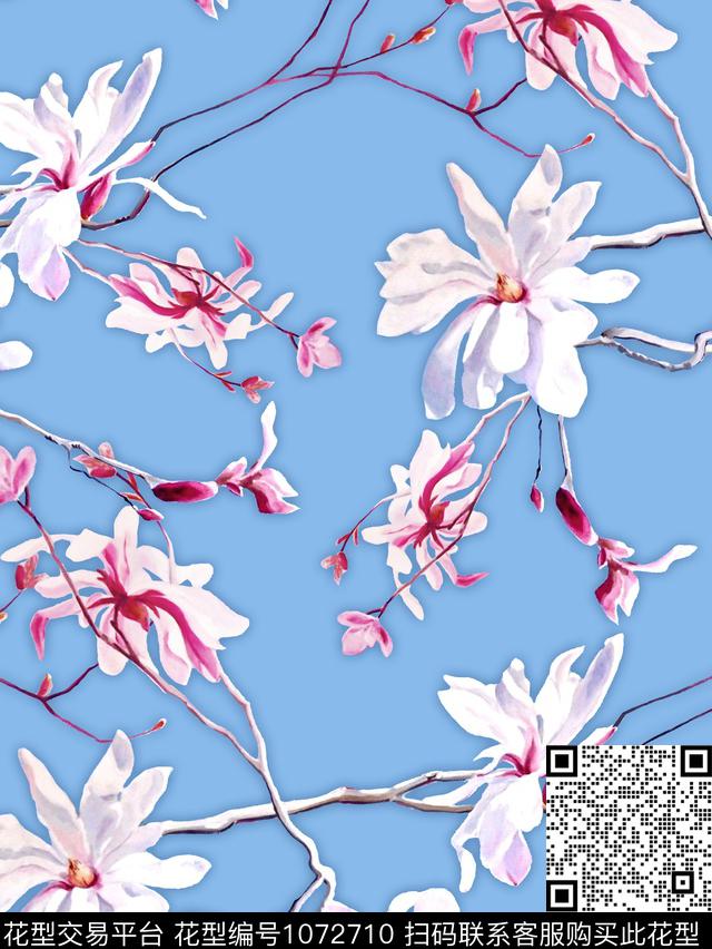 数码华亿平台花卉大牌风数码印花华亿平台下载（图片编号: 1072710） - 瓦栏（Walan）