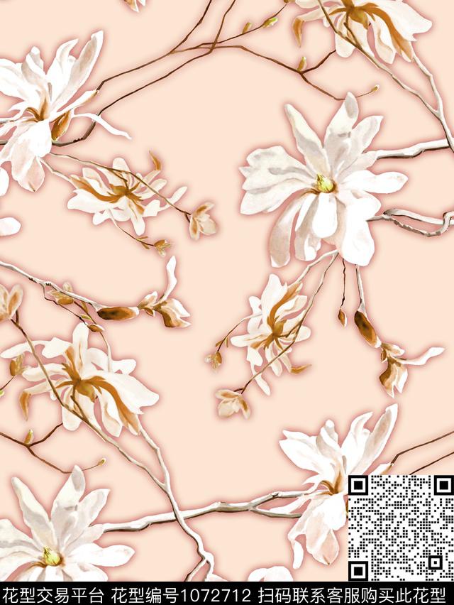 数码华亿平台花卉大牌风数码印花华亿平台下载（图片编号: 1072712） - 瓦栏（Walan）