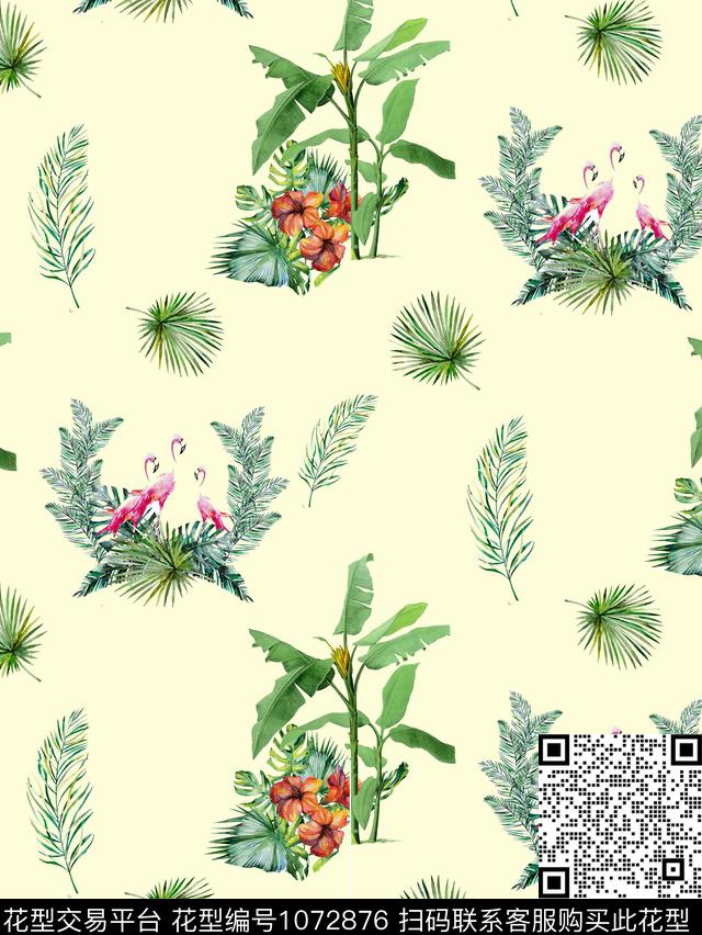 数码华亿平台花卉清爽底花卉数码印花华亿平台下载（图片编号: 1072876） - 瓦栏（Walan）