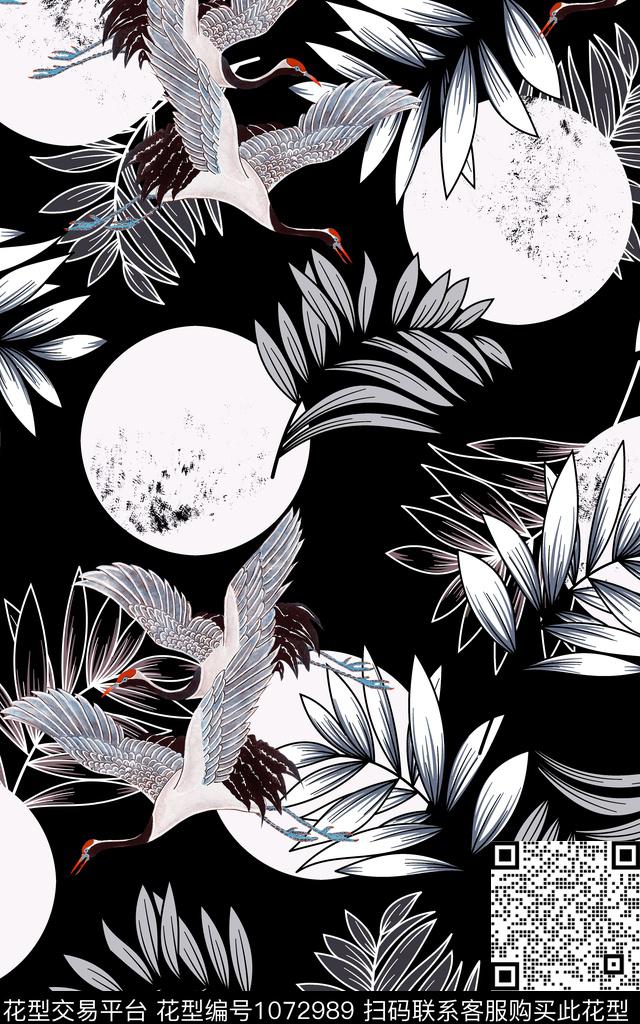 中国风数码华亿平台黑白华亿平台数码印花华亿平台下载（图片编号: 1072989） - 瓦栏（Walan）