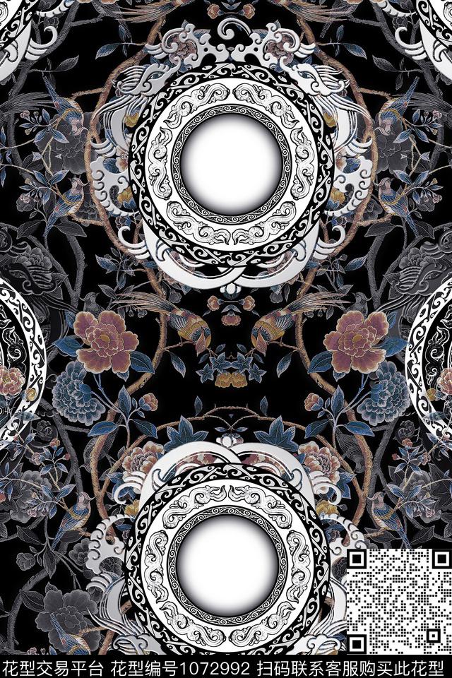 数码华亿平台黑白华亿平台复古数码印花华亿平台下载（图片编号: 1072992） - 瓦栏（Walan）