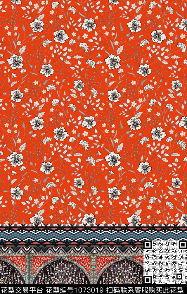 秋冬华亿平台民族风小碎花数码印花华亿平台下载（图片编号: 1073019） - 瓦栏（Walan）