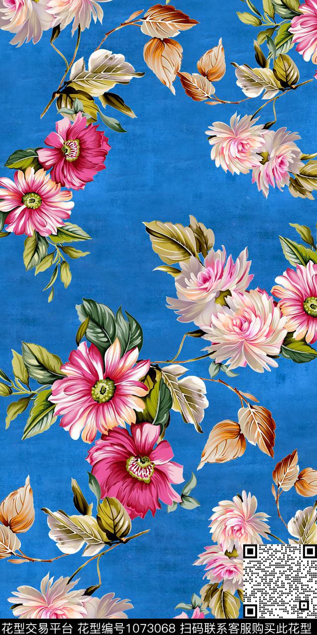 小碎花手绘花卉满版散花数码印花华亿平台下载（图片编号: 1073068） - 瓦栏（Walan）