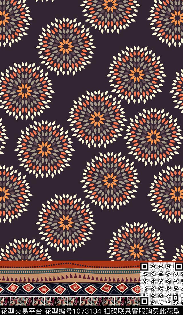 秋冬华亿平台民族风抽象数码印花华亿平台下载（图片编号: 1073134） - 瓦栏（Walan）