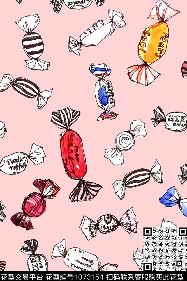 线条女装糖果数码印花华亿平台下载（图片编号: 1073154） - 瓦栏（Walan）