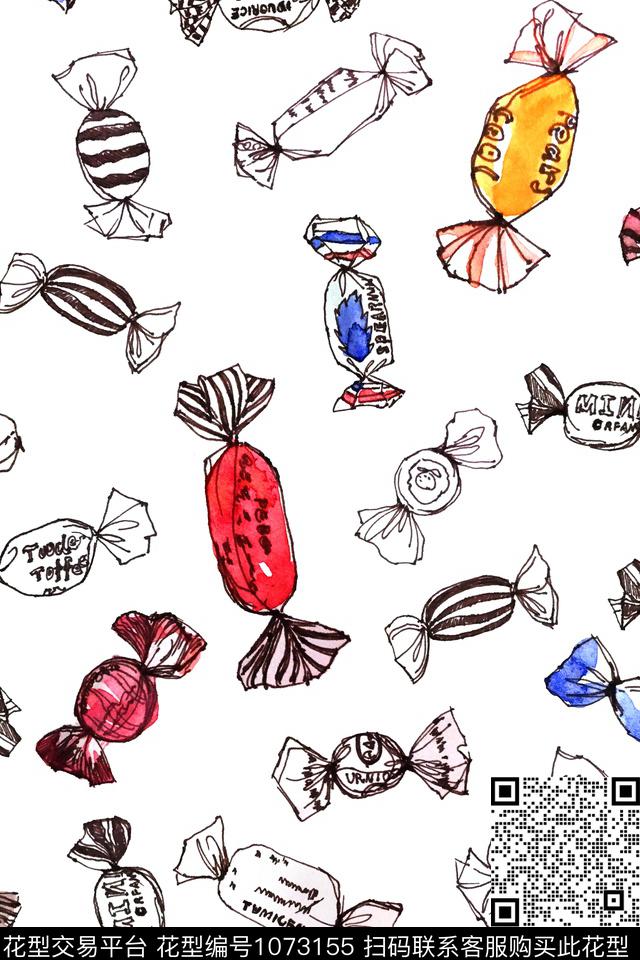 线条女装糖果数码印花华亿平台下载（图片编号: 1073155） - 瓦栏（Walan）