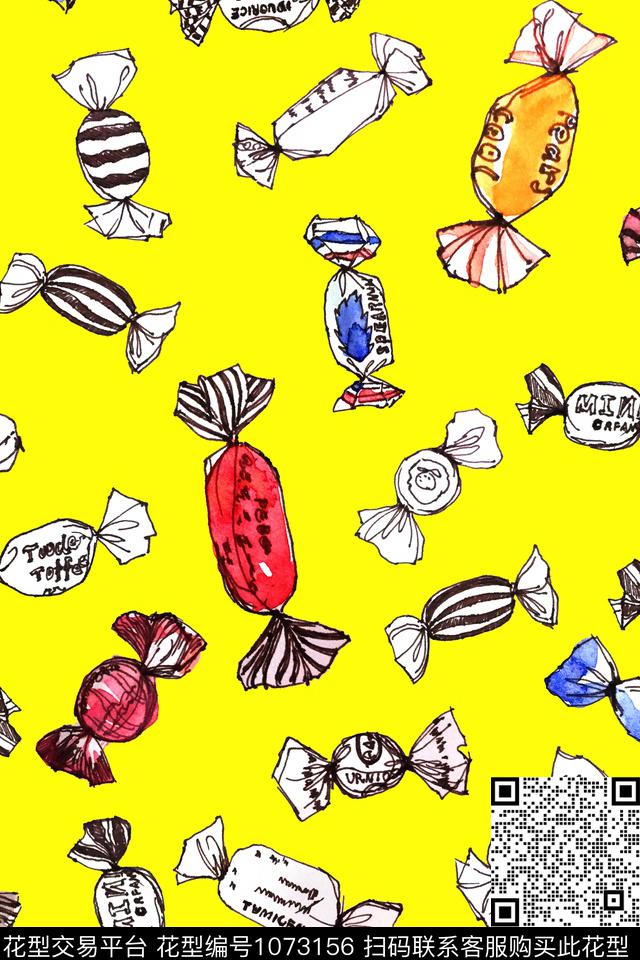 线条女装糖果数码印花华亿平台下载（图片编号: 1073156） - 瓦栏（Walan）