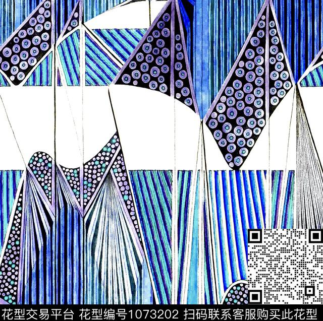 数码华亿平台抽象几何数码印花华亿平台下载（图片编号: 1073202） - 瓦栏（Walan）