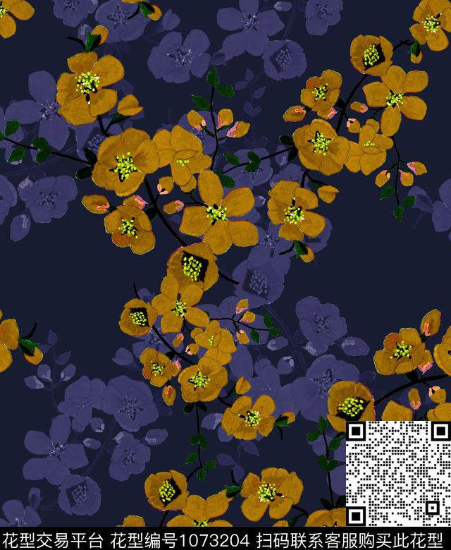 数码华亿平台花卉大牌风数码印花华亿平台下载（图片编号: 1073204） - 瓦栏（Walan）