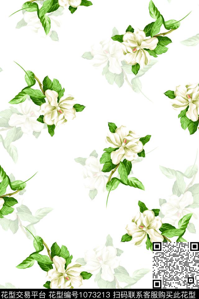 月季花水彩花卉手绘花卉数码印花华亿平台下载（图片编号: 1073213） - 瓦栏（Walan）