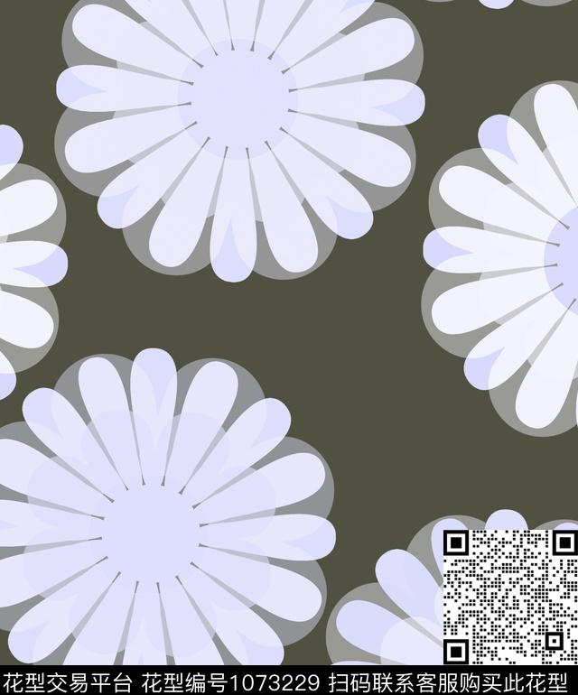 抽象花卉几何数码印花华亿平台下载（图片编号: 1073229） - 瓦栏（Walan）