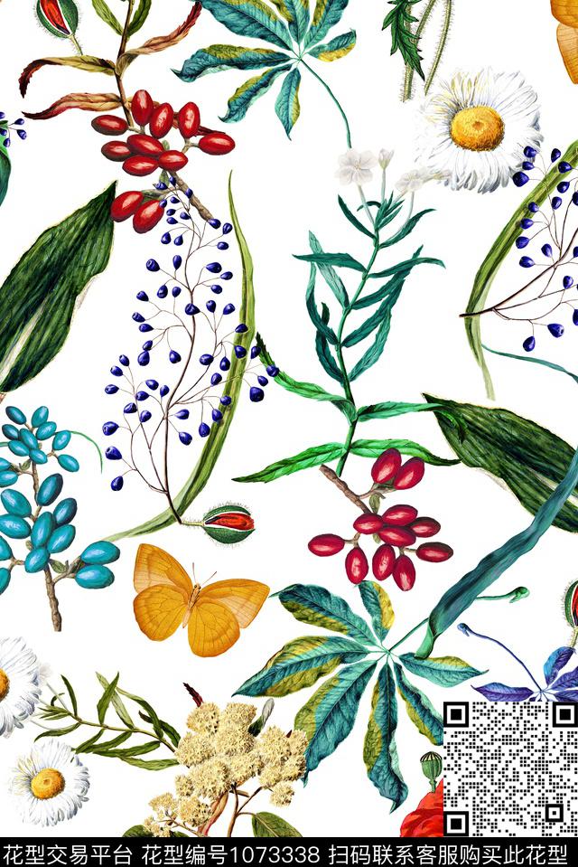 植物手绘花卉虞美人数码印花华亿平台下载（图片编号: 1073338） - 瓦栏（Walan）