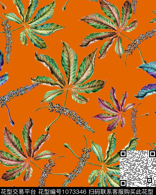 花卉女装植物数码印花华亿平台下载（图片编号: 1073346） - 瓦栏（Walan）