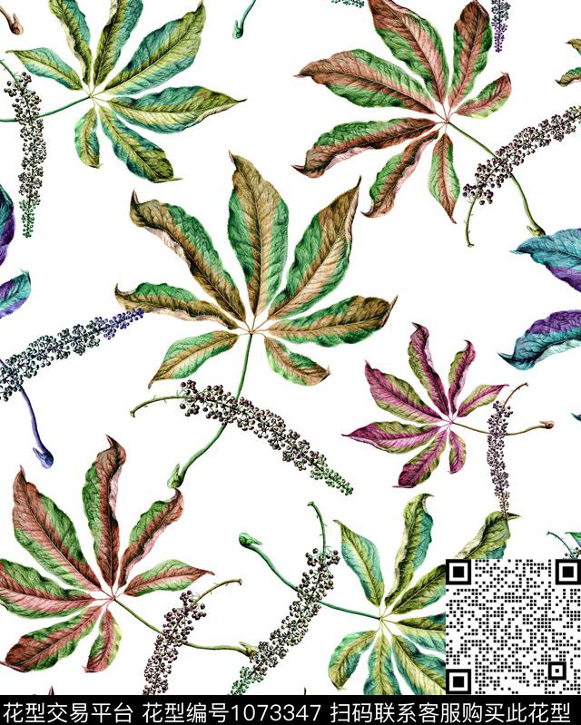 花卉女装植物数码印花华亿平台下载（图片编号: 1073347） - 瓦栏（Walan）