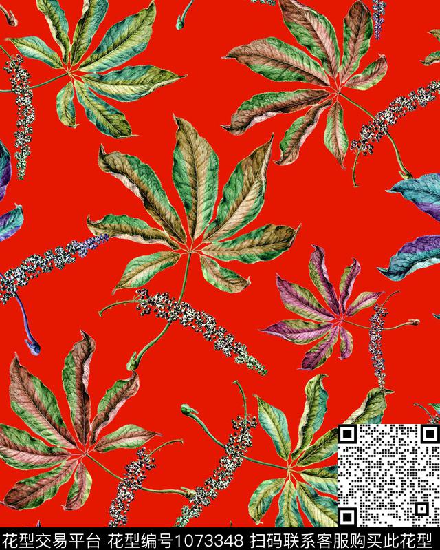 花卉女装植物数码印花华亿平台下载（图片编号: 1073348） - 瓦栏（Walan）