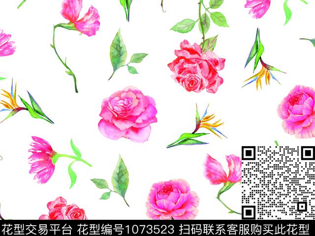 数码华亿平台花瓣春夏华亿平台数码印花华亿平台下载（图片编号: 1073523） - 瓦栏（Walan）