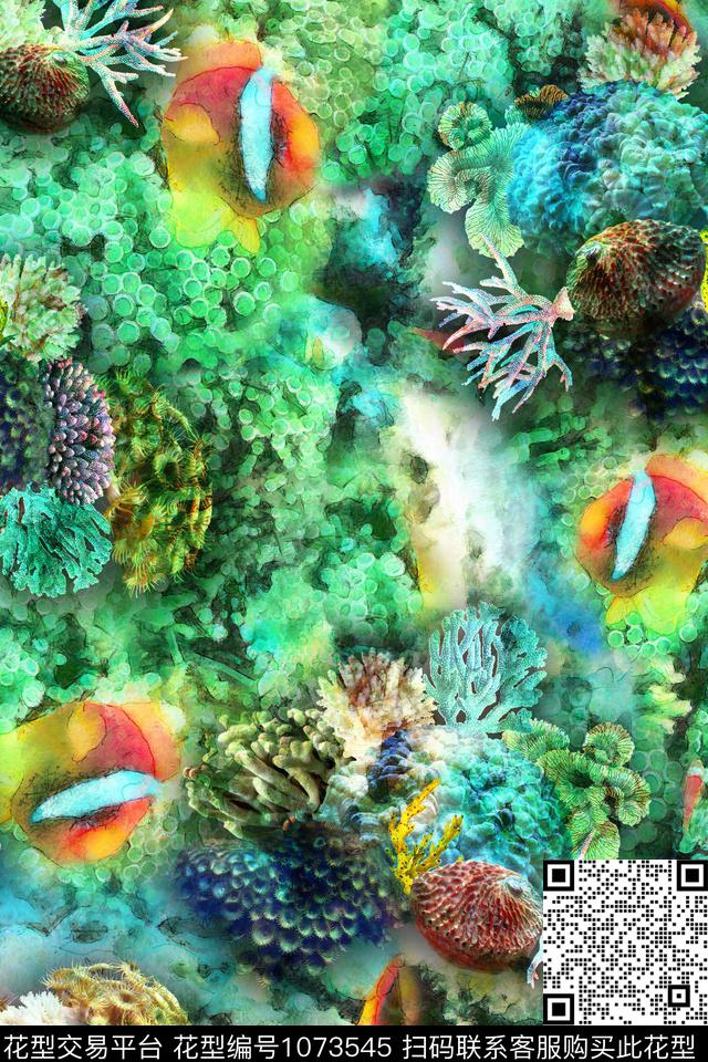 炫彩香云纱满版散花数码印花华亿平台下载（图片编号: 1073545） - 瓦栏（Walan）