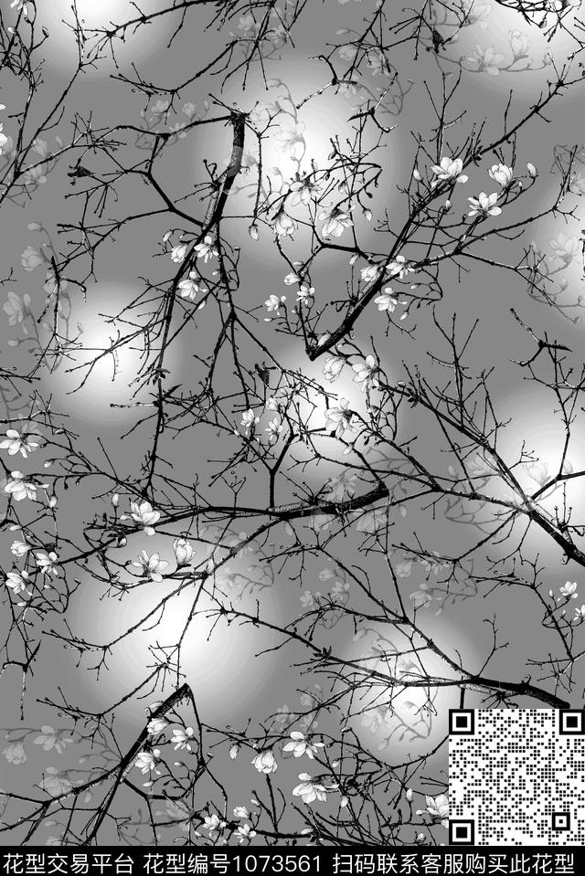 玉兰花女装树林数码印花华亿平台下载（图片编号: 1073561） - 瓦栏（Walan）