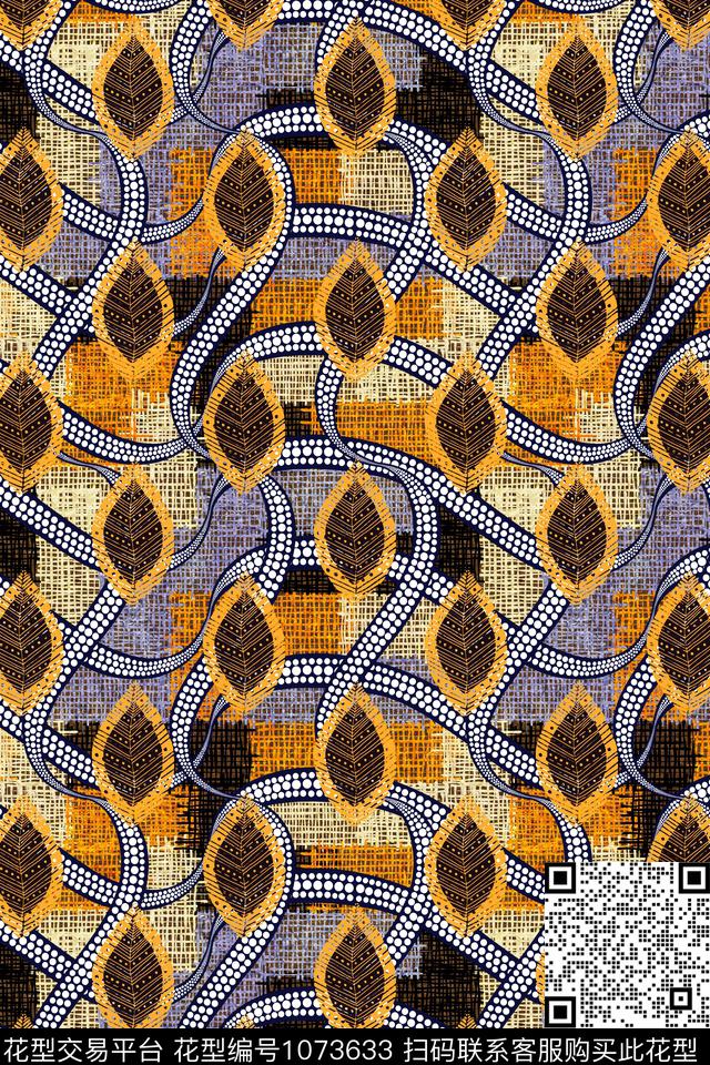 波点民族风植物数码印花华亿平台下载（图片编号: 1073633） - 瓦栏（Walan）