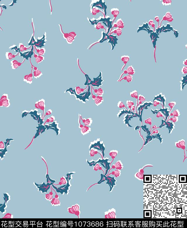 小碎花休闲女装传统印花华亿平台下载（图片编号: 1073686） - 瓦栏（Walan）