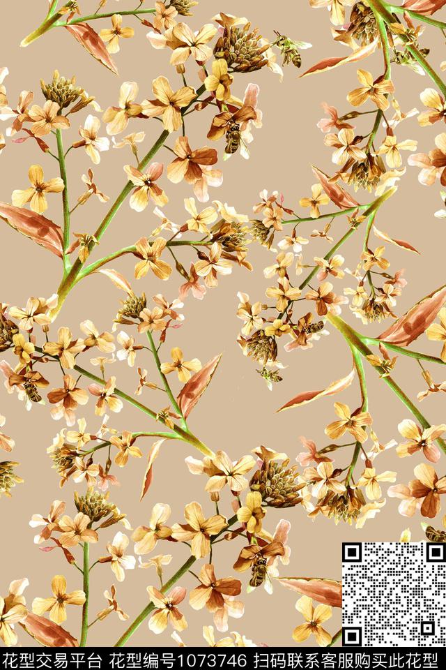 小碎花女装蜜蜂数码印花华亿平台下载（图片编号: 1073746） - 瓦栏（Walan）